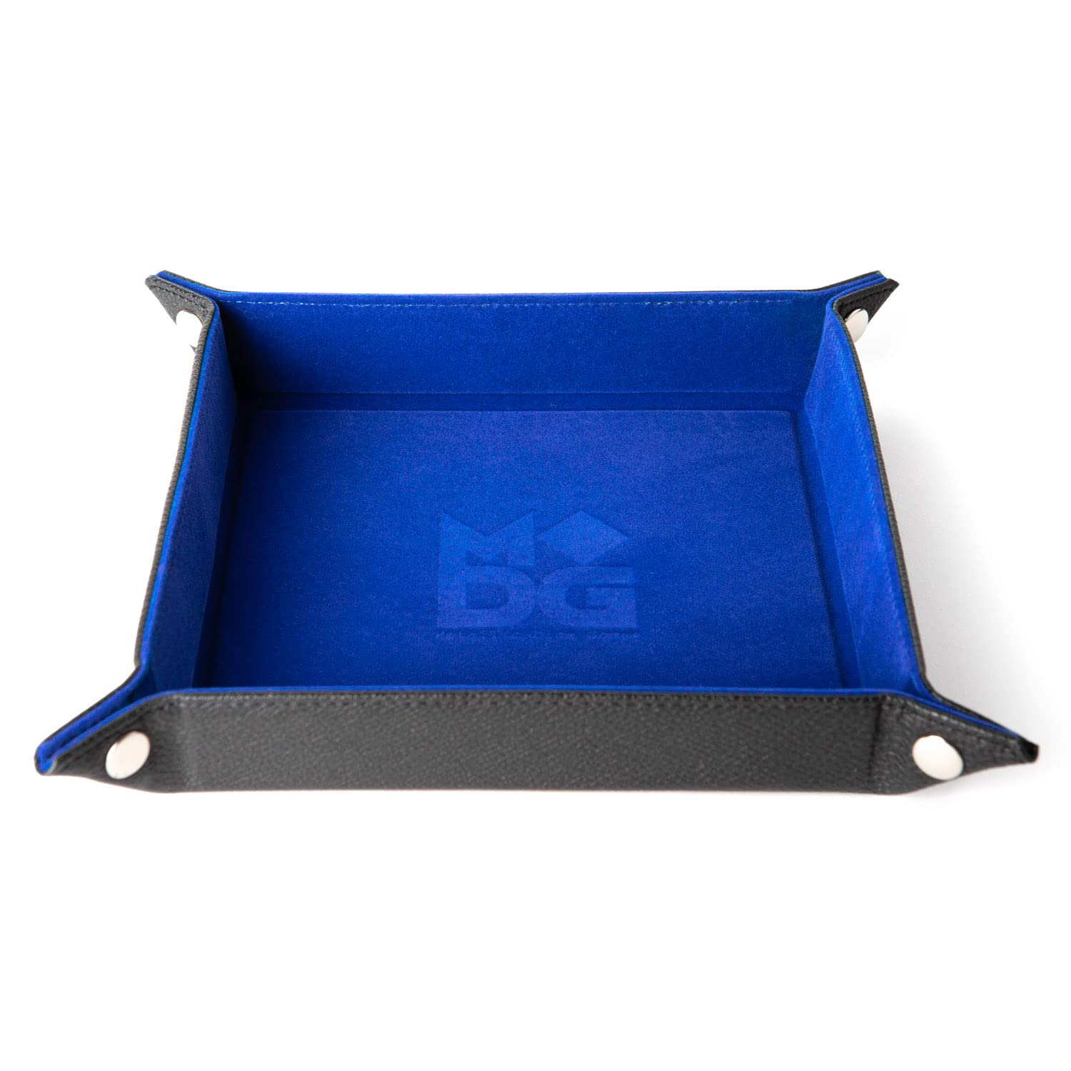 FanRoll Fold Up Velvet Dice Tray w/PU Leather Backing: Blue, Role Playing Game Dice Accessories for Dungeons and Dragons