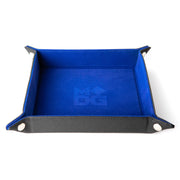FanRoll Fold Up Velvet Dice Tray w/PU Leather Backing: Blue, Role Playing Game Dice Accessories for Dungeons and Dragons