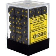 d6 Cube 12mm Speckled Urban Camo (36)