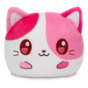 TeeTurtle Cat Valentine's Day Present Reversible Plushie - 4-Inch Two-Sided Flip Plush Toy with Embroidered Details - Cute Mini Collectible Plush for Kids, Teens, and Adults
