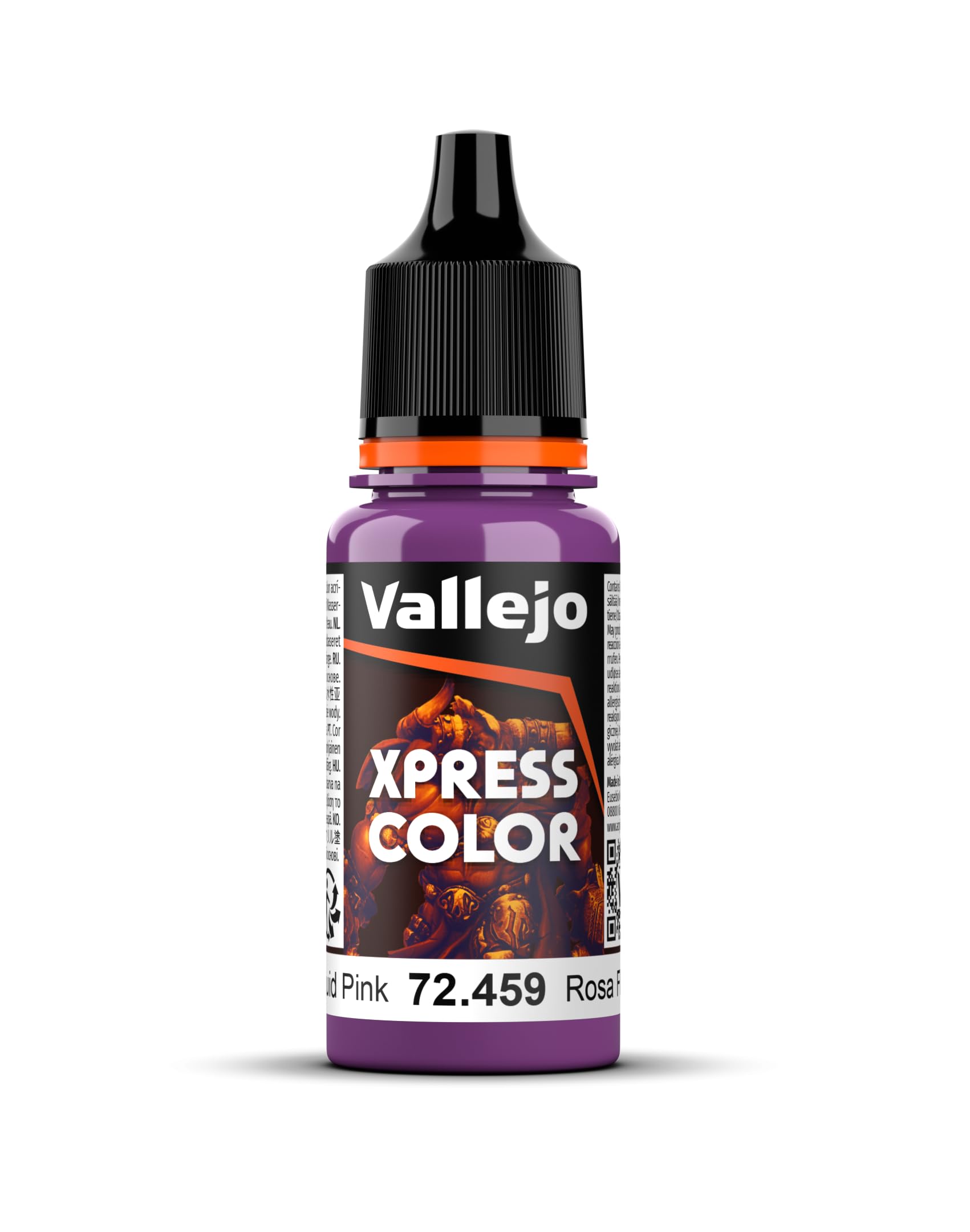 Vallejo - Xpress Color | Fluid Pink 18 ml. (0.6 fl.oz.) | Speedy Application and Drying | Vibrant and Saturated Tones | Allows Colors to Flow Easily over the Miniature Surface