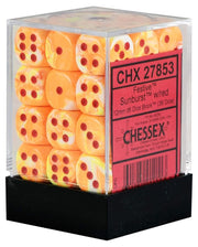 Chessex Festive: 36D6 Sunburst/Red, Small (10mm - 14mm)