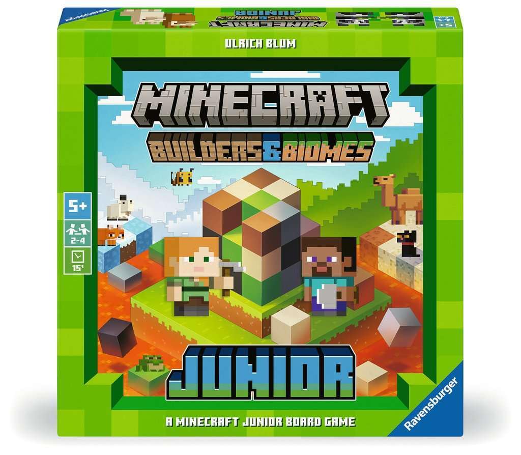 Ravensburger Minecraft Builders & Biomes Junior – Cooperative Kids Game | Fun Farm-Building Adventure with Creepers & Endermen | Develops Skills & Promotes Teamwork | Ages 5+