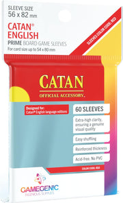 Gamegenic GGS10072ML Prime Sleeves Catan Red Sized Sleeves 60 Count Pack Clear (GG1072)