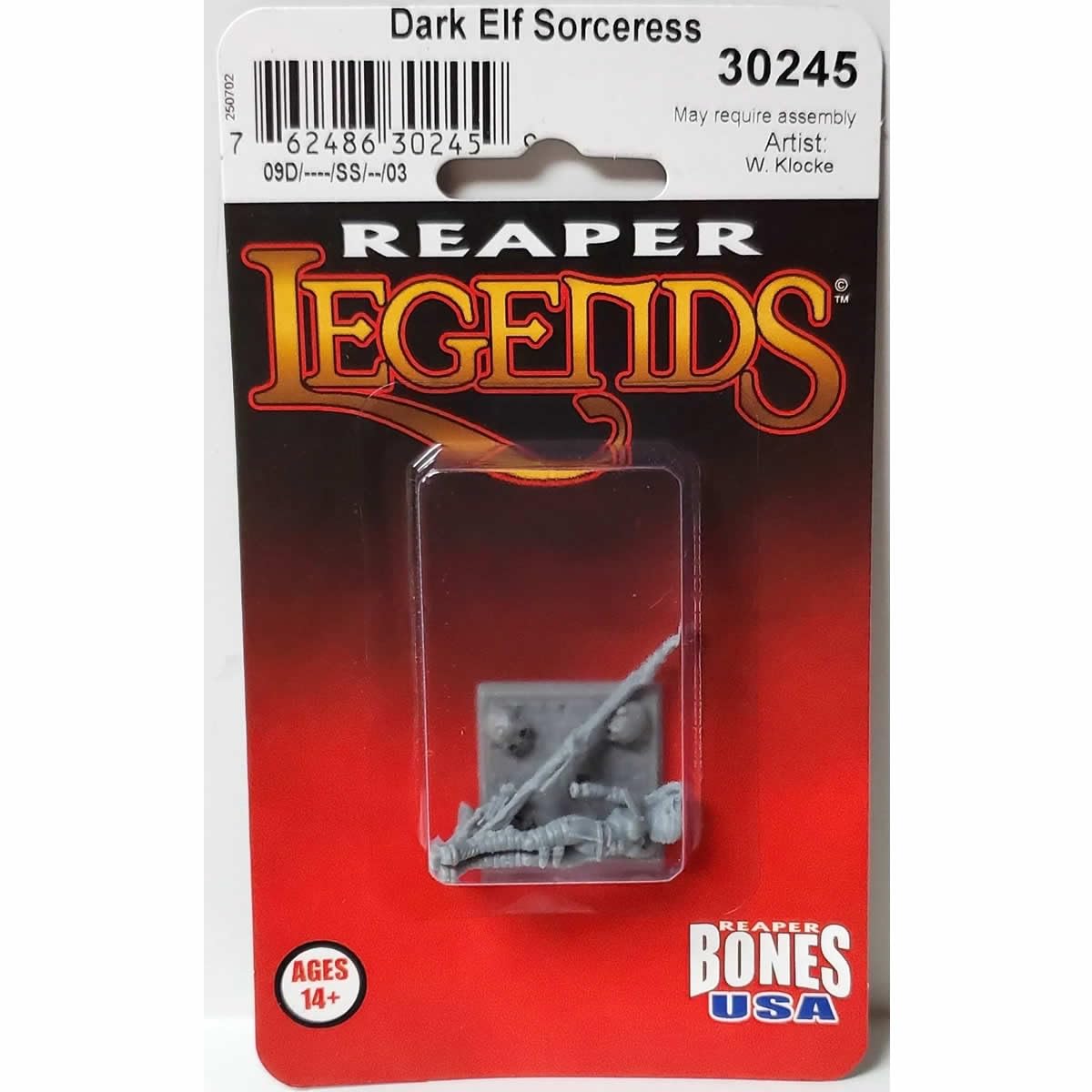 Reaper Dark Elf Sorceress Miniature Figure 25mm Heroic Scale Bones USA Miniatures