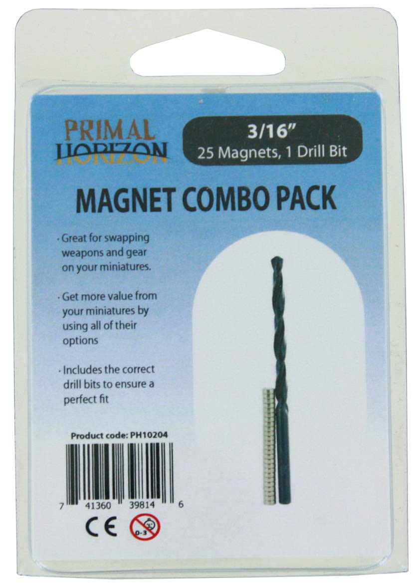 3/16" X 1/16" Magnets + Drill Bits Combo Pack