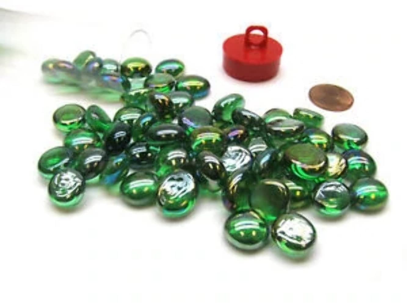 Glass Stones Tube Crystal Green Iridized (40)