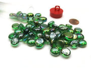 Glass Stones Tube Crystal Green Iridized (40)