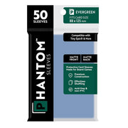 Phantom Sleeves: Evergreen Size 88 x 125mm: Matte Front/Back- 50 Pack -Transparent Protective Card Sleeves for Board Games, Trading Cards & Card Games