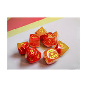 Gemini Gellow-Red/yellow Polyhedral Luminary 7-Dice Set (with bonus die)