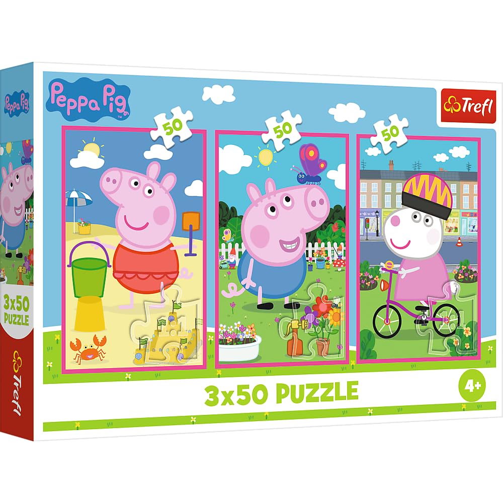 Trefl – Puzzle 3in1: Peppa Pig, The Power of Friendship – 3 x 50 Pieces, Set of Three Puzzles for Kids Aged 4 and Older