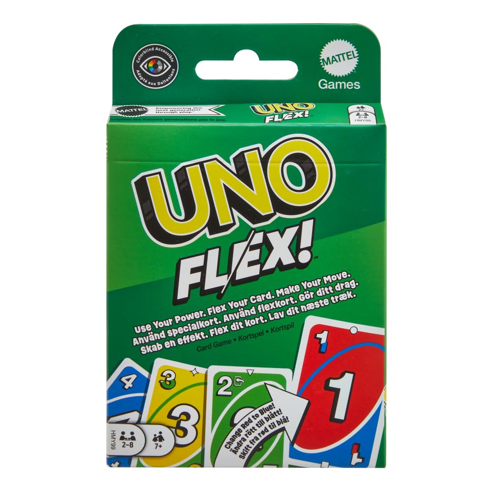 UNO Flex Card Game, Fun Games for Adult And Party Game Night, 2 To 6 Players