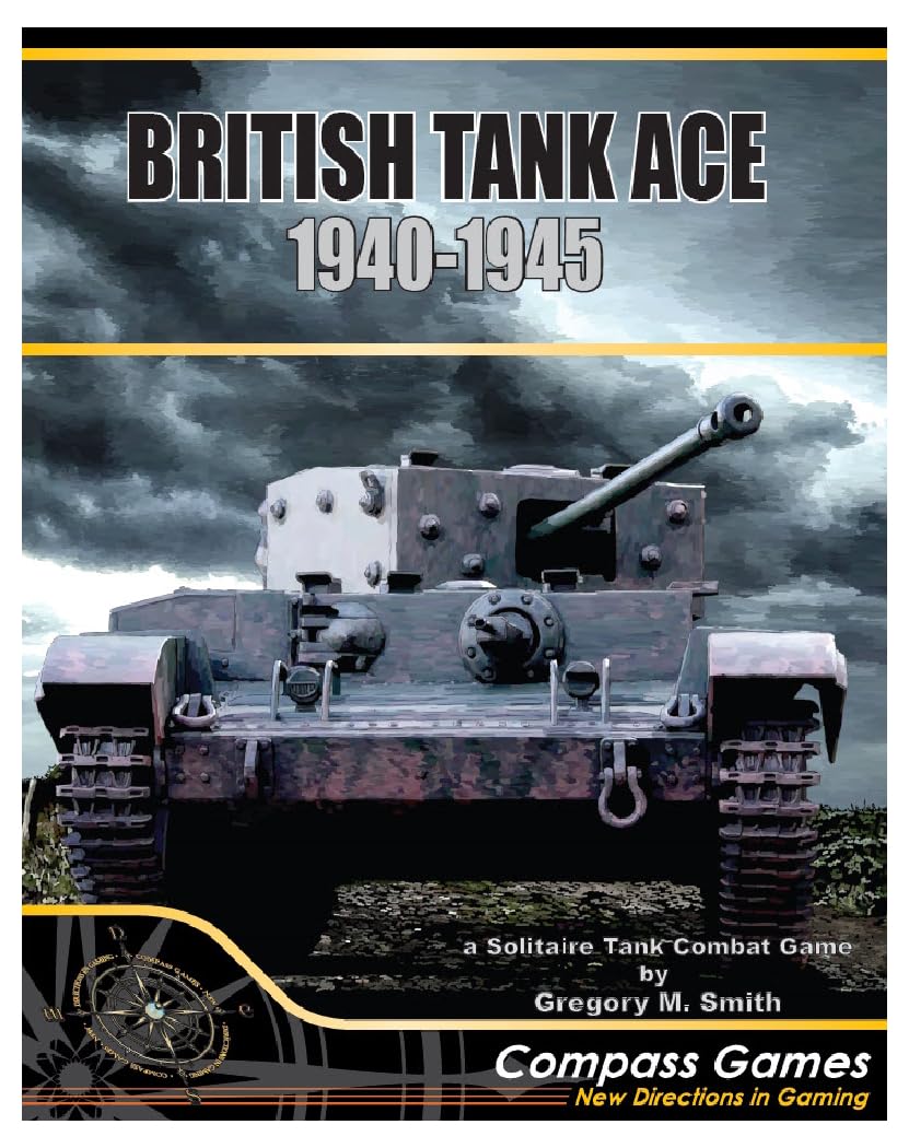 Compass Games British Tank Ace 1940-45, World War II Solitaire Board Game, for Adults 18+
