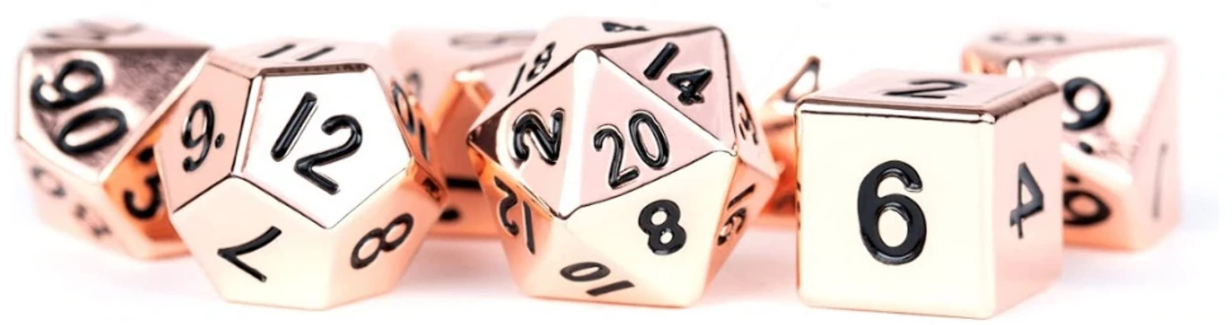 Copper Metal Poly Dice Set - 16mm by Metallic Dice Games