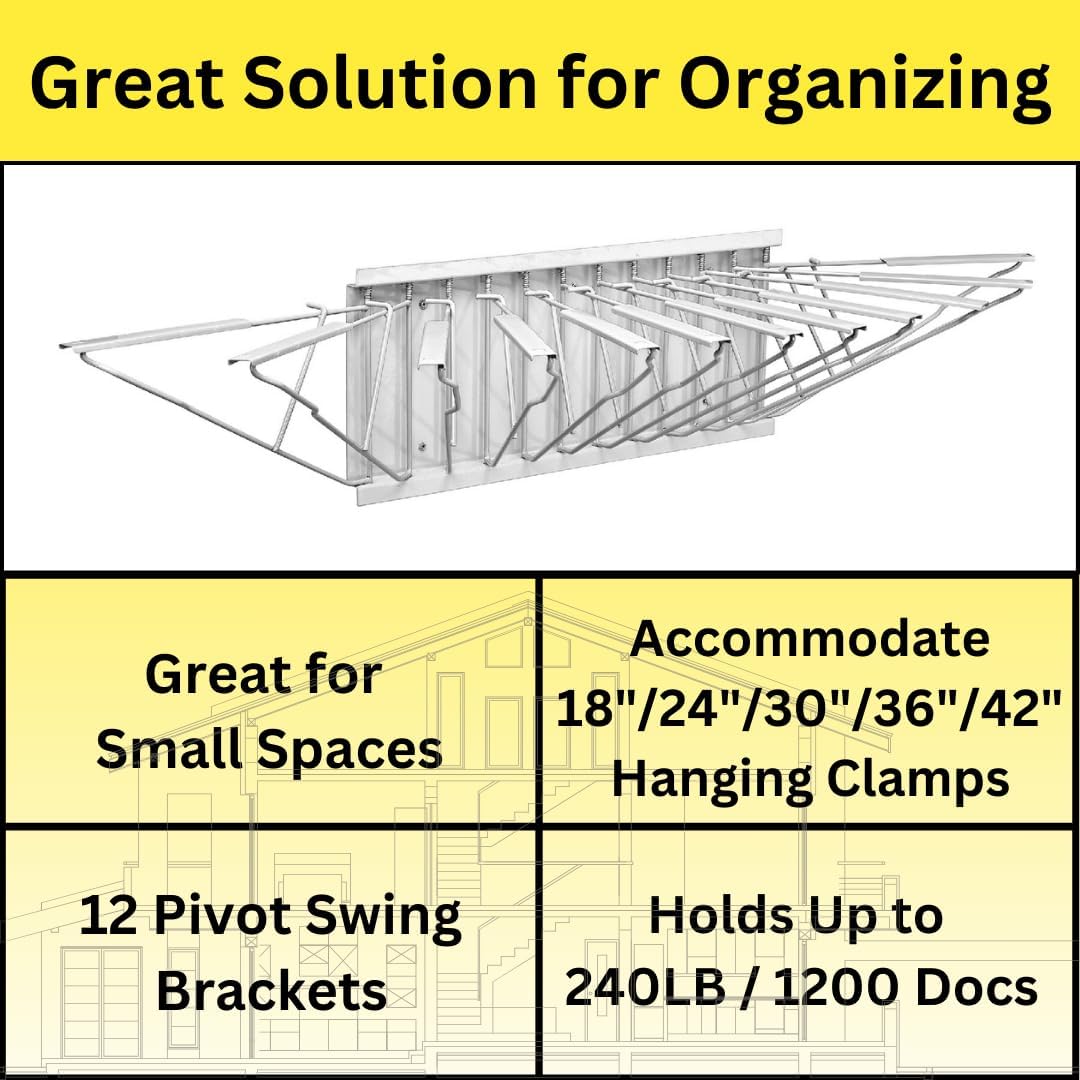 Large File Pivot Wall Rack for Blueprints, White