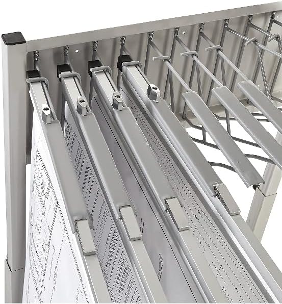 Steel Vertical File Blueprint Rolling Stand, Grey