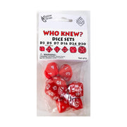 Red Special Who Knew 6 Dice Set Koplow Games