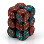 DND Dice Set-Chessex D&D Dice-16mm Gemini Red, Teal, and Gold Plastic Polyhedral Dice Set-Dungeons and Dragons Dice Includes 12 Dice – D6