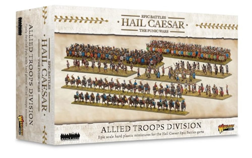 Warlord Roman Britain Hail Caesar Epic Battles: Allied Troops Division Tabletop Miniatures - Plastic Paintable Roman Britain Soldiers Set, Table Top 28mm Military Minifigures for Adults