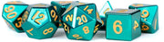 FanRoll 16mm Metal Polyhedral DND Dice Set: Turquoise, Role Playing Game Dice for Dungeons and Dragons