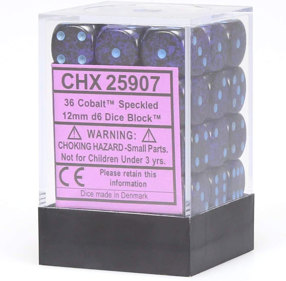 DND Dice Set - Chessex D&D 12mm Speckled Cobalt Plastic Polyhedral Set-Dungeons and Dragons Includes 36 – D6