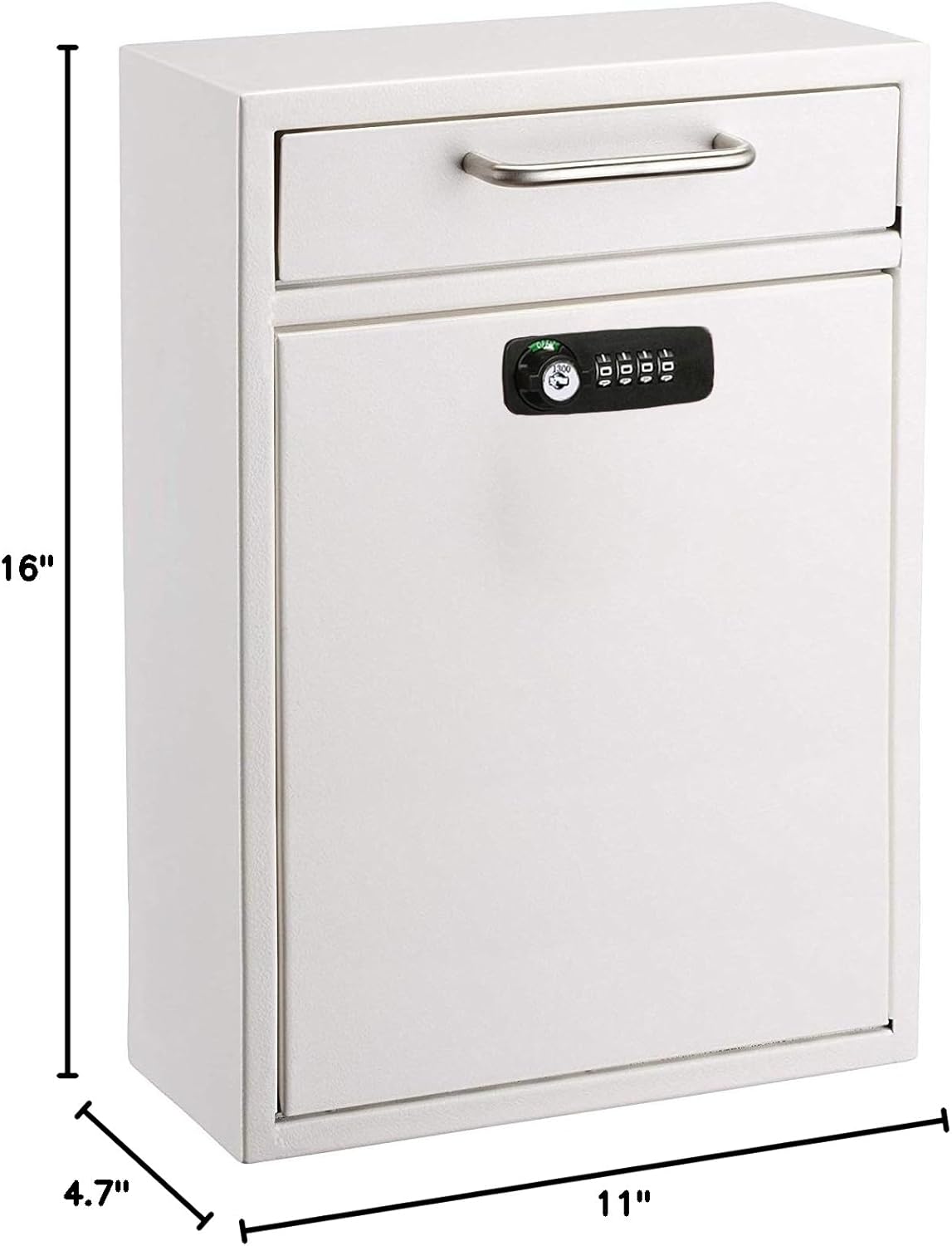 Large Wall Mountable Mailbox with Key and Combination lock