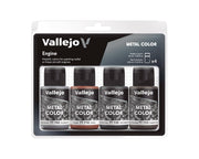 Vallejo - Engine Set | Metal Color | Faithfully Reproduce Different Metallic Finishes | Contains 4 Bottles x 32 ml (1.08 fl.oz.)