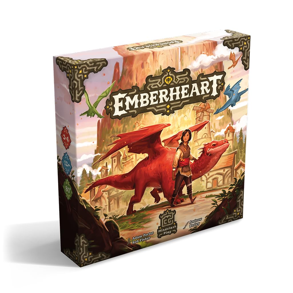 Mindclash Games Emberheart – Mid-Weight Worker Placement & Dragon Rescue Strategy Board Game | 2-4 Players | 60-90 Min Playtime | Fantasy Strategy Adventure