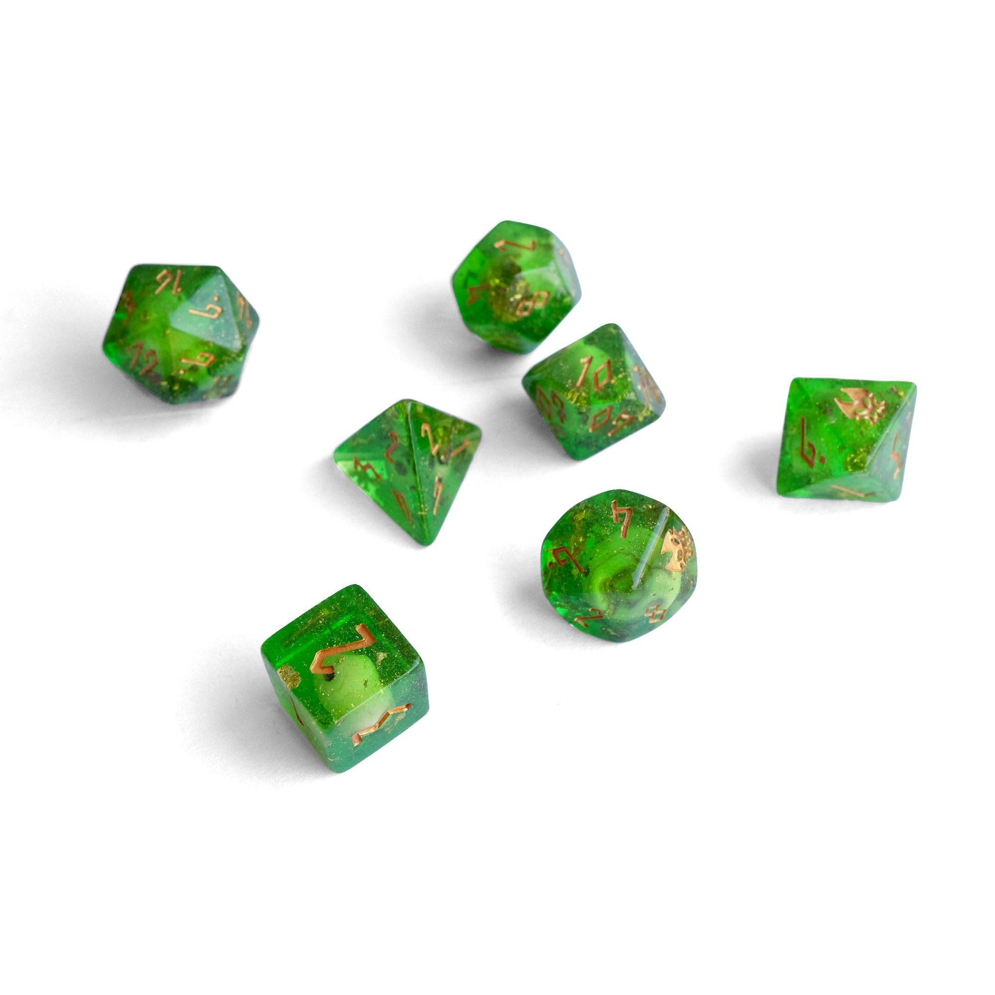 Loot Tavern Gelatinous Ooze Resin Dice + Heliana Dice Bag