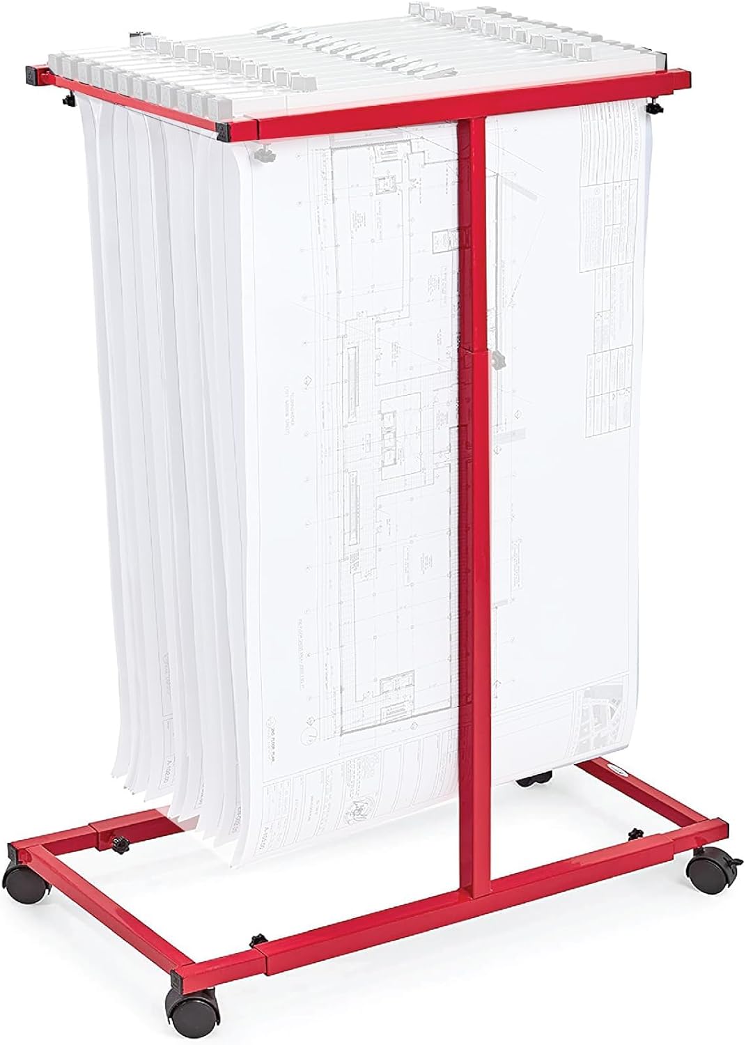 Mobile Vertical Plan Center for Blueprints, Red