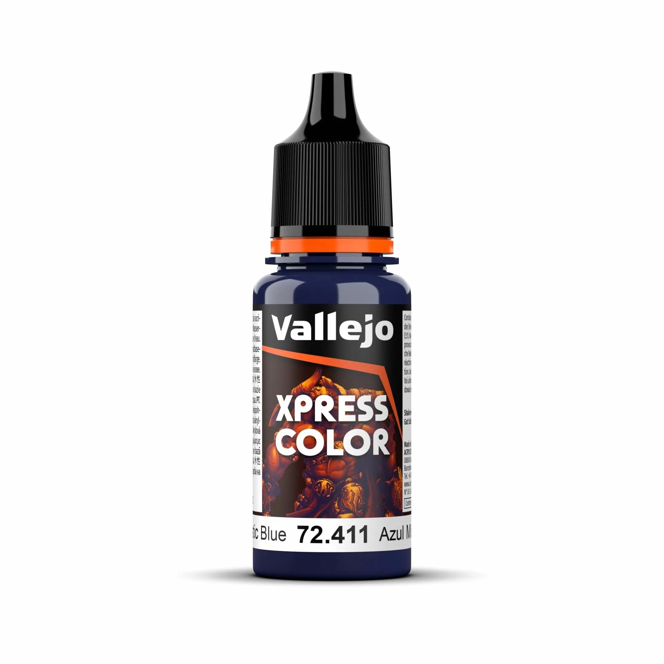 Vallejo - Xpress Color | Mystic Blue 18 ml. (0.6 fl.oz.) | Speedy Application and Drying | Vibrant and Saturated Tones | Allows Colors to Flow Easily over the Miniature Surface