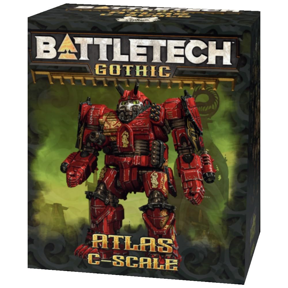 Gothic Atlas C-Scale Miniature – 100mm+ BattleTech Continuum ‘Mech with 5 Interchangeable Heads, Bas-Relief Statues & Back Tabards | Customizable Model Kit