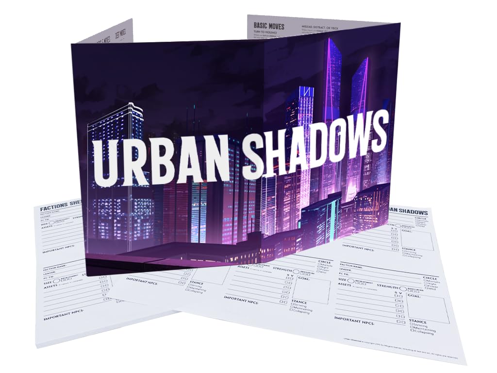 Magpie Games Urban Shadows: MC Screen & Campaign Notepads – Tabletop RPG Kit for Game Masters