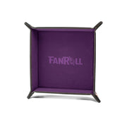 FanRoll Fold Up Velvet Dice Tray w/PU Leather Backing: Purple, Role Playing Game Dice Accessories for Dungeons and Dragons