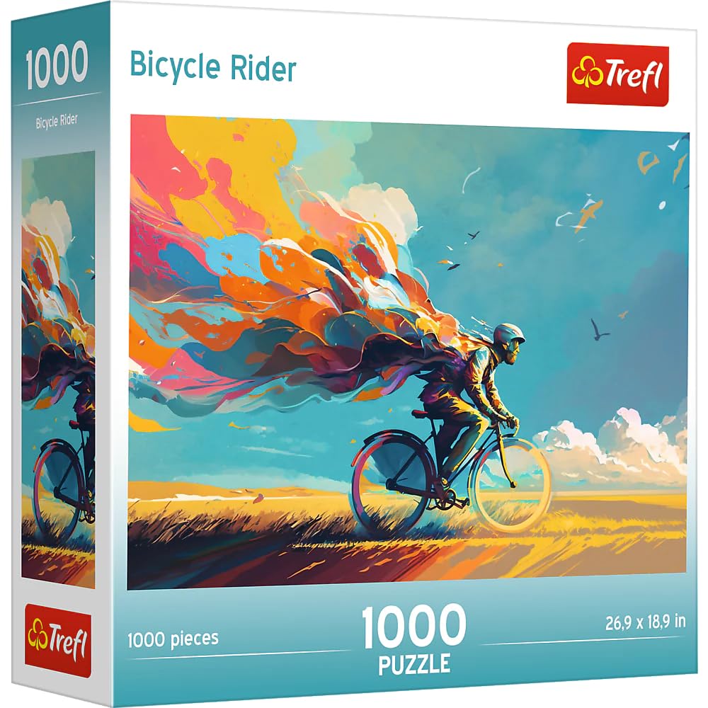 Trefl Bicycle Rider 1000 Piece Jigsaw Puzzle 27"x19" Print, DIY Puzzle, Creative Fun, Classic Jigsaw for Adults and Children from 4 Years Old