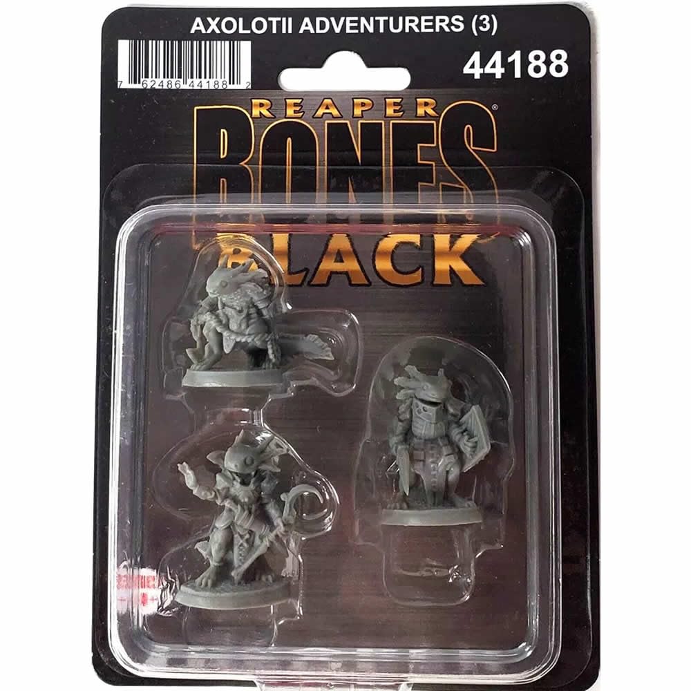 Reaper Axolotii Heroes Miniature 25mm Heroic Scale Figure Bones Black Miniatures