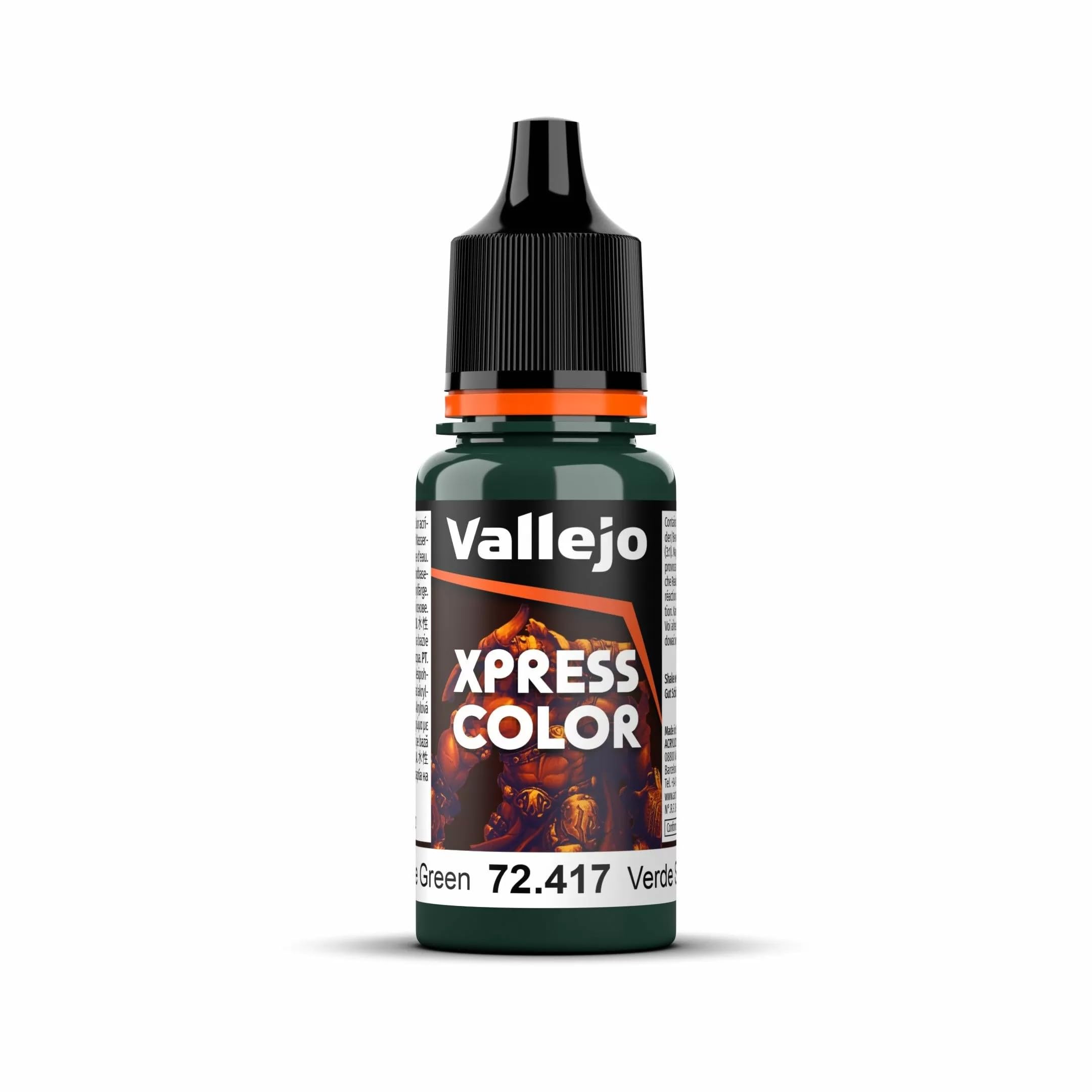 Vallejo - Xpress Color | Snake Green 18 ml. (0.6 fl.oz.) | Speedy Application and Drying | Vibrant and Saturated Tones | Allows Colors to Flow Easily over the Miniature Surface