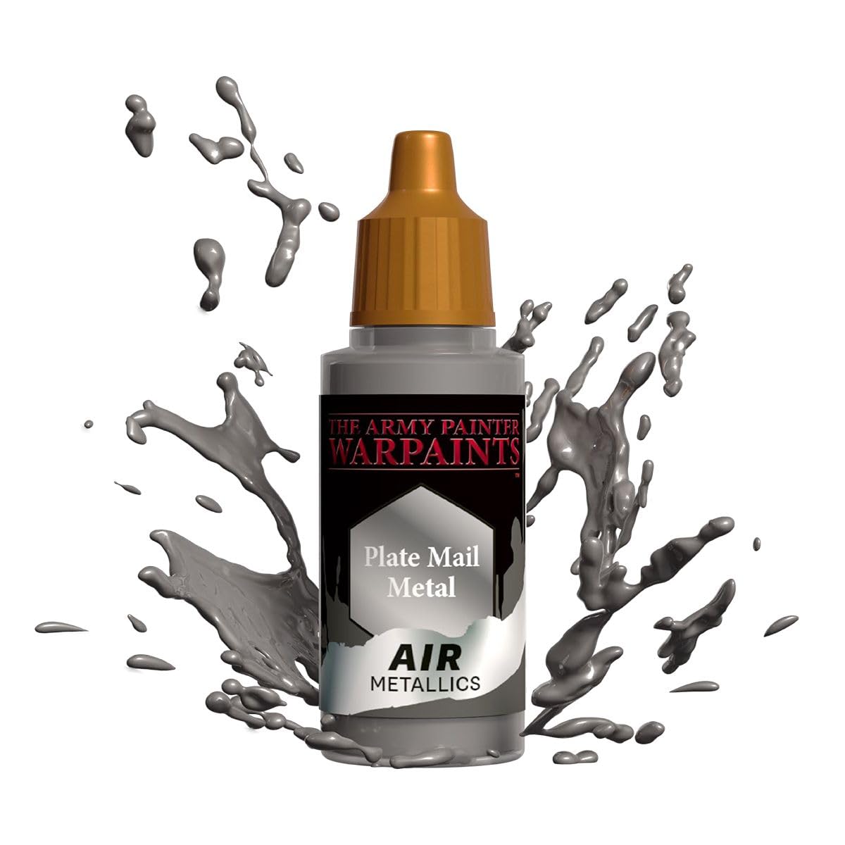 Warpaints: Metallic: Air Plate Mail Metal – 1x 18ml Acrylic Paint by The Army Painter Hobby Paint – Dungeons and Dragons Miniatures, Warhammer 40K Miniatures, Models – TTRPG D&D DND
