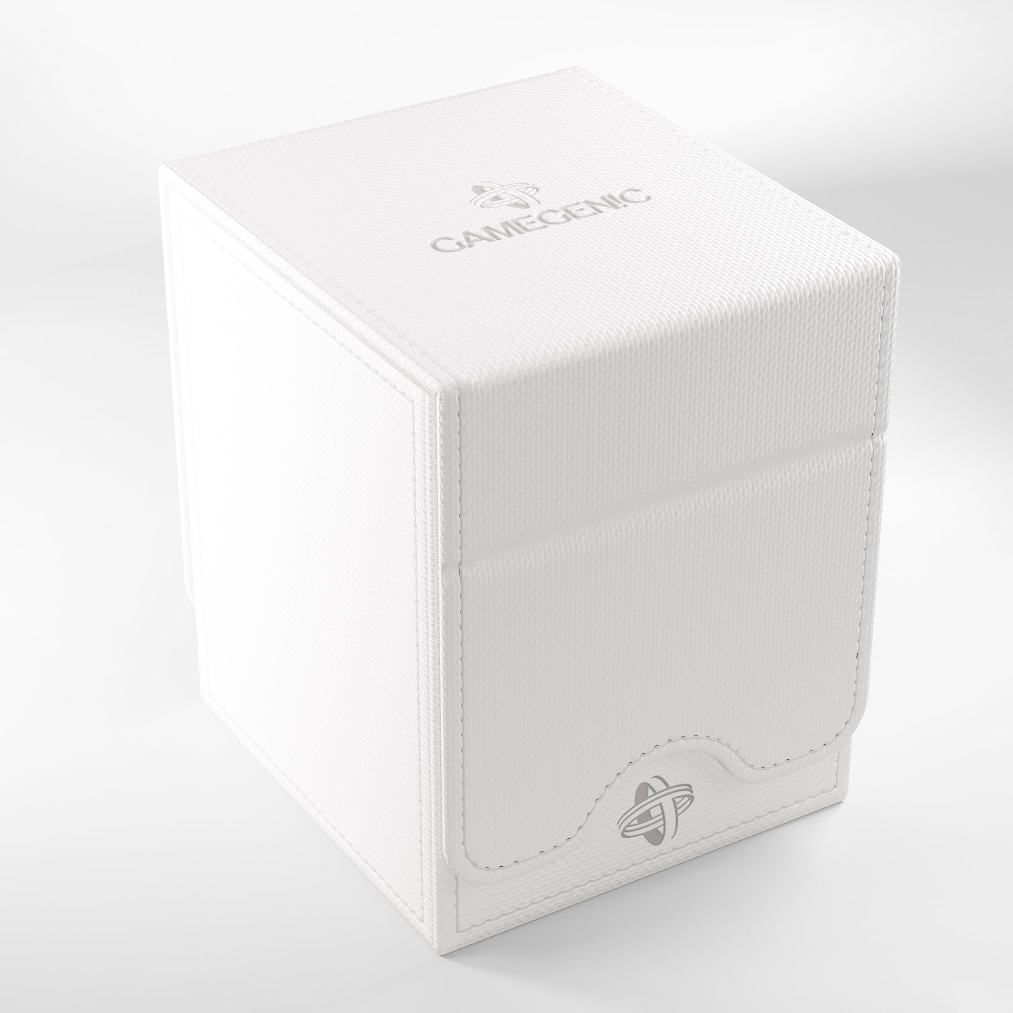 Gamegenic Squire Plus 100+ XL Convertible Deck Box - Holds 100 Double-Sleeved Cards! Premium Commander Card Case, Detachable Slide Card Case, Armorfyber Surface, White Color, Made