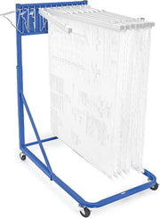 Vertical File Rolling Stand for Blueprints, Blue