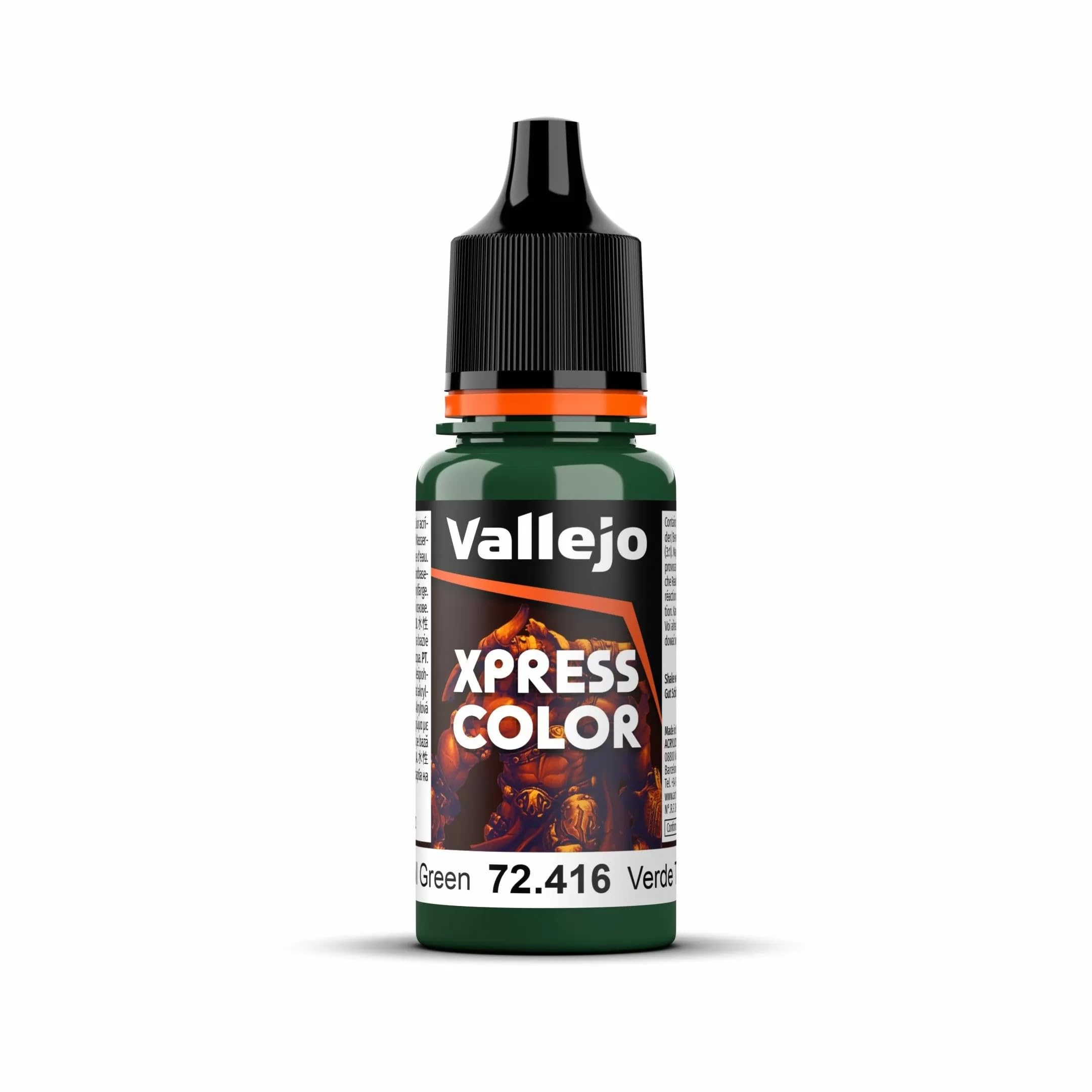 Vallejo - Xpress Color | Troll Green 18 ml. (0.6 fl.oz.) | Speedy Application and Drying | Vibrant and Saturated Tones | Allows Colors to Flow Easily over the Miniature Surface