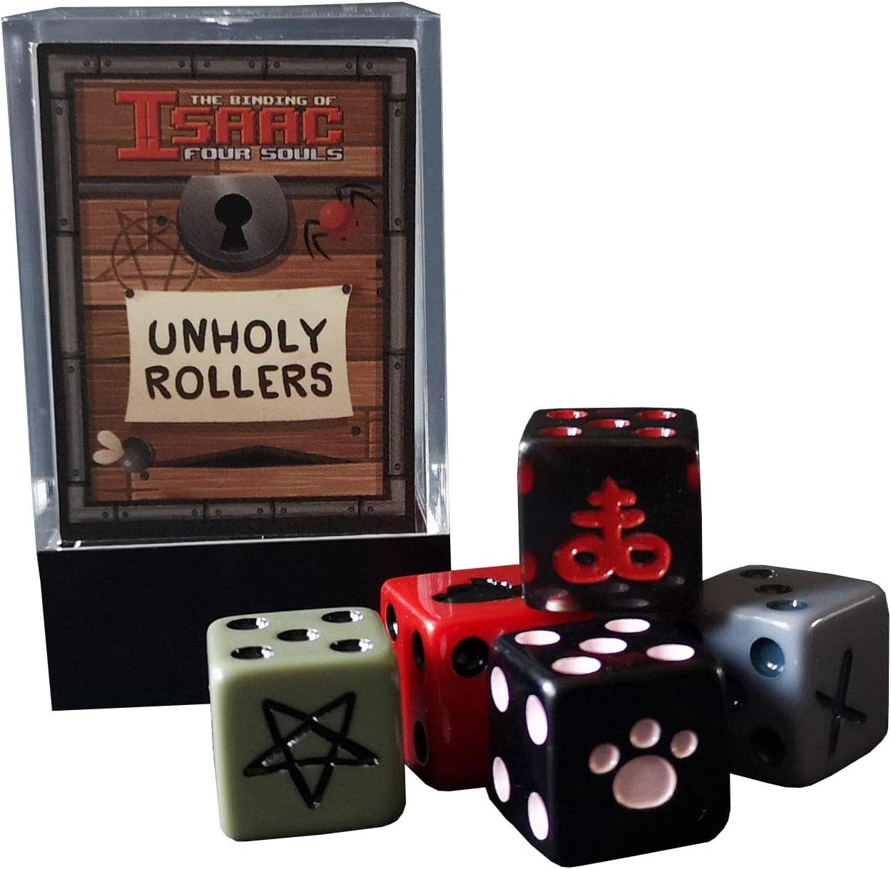 Maestro Media: The Binding of Isaac: Four Souls - Unholy Rollers Dice - 5pc Set, 6-Sided, Card Game Accessory, Tabletop Gaming, Officially Licensed
