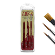 The Army Painter, Hobby Starter Brush Set, 3 Paint Brushes for Acrylic Paint incl. Drybrush, Detail & Standard Size - Model Brush for Miniature Fantasy Painting