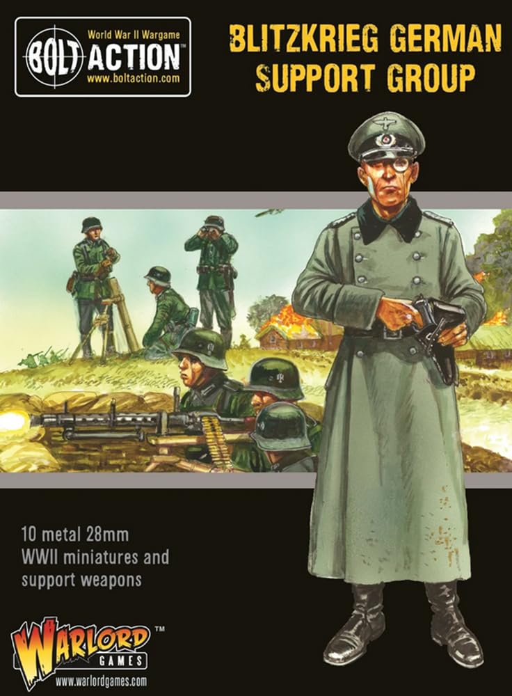 Warlord Games Blitzkrieg German Support Group - 28mm Scale Metal Miniatures for Bolt Action Highly Detailed World War 2 Miniatures for Table-top Wargaming