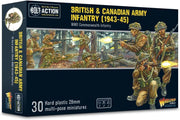 Warlord Bolt Action British & Canadian Army 1943-1945 Starter Set 1:56 Tabletop Miniatures - Plastic Paintable Miniature WWII Soldiers Set, Unpainted Table Top 28mm Military Minifigures for Adults