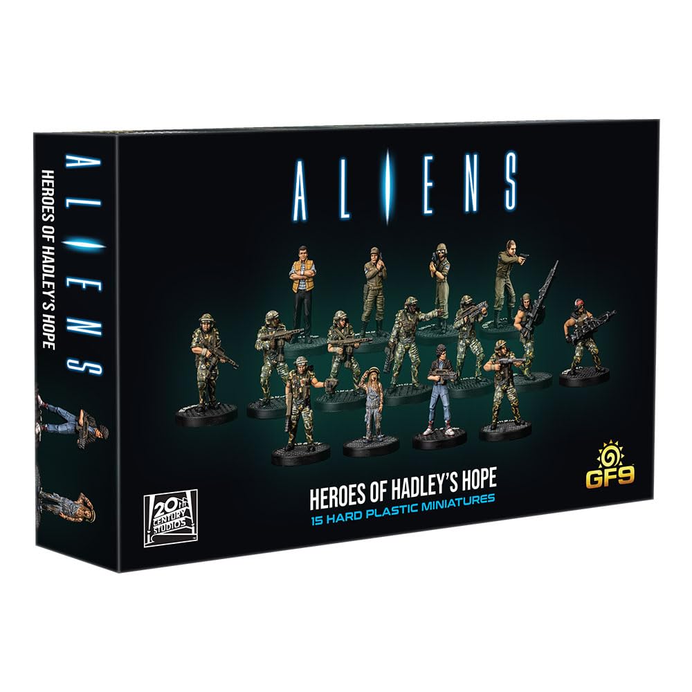 GF9: Aliens: Heroes of Hadley's Hope - 15 RPG Miniatures, Hard Plastic Figures, Unpainted, Roleplaying Game Accessories, Based On The 1986 Film Aliens