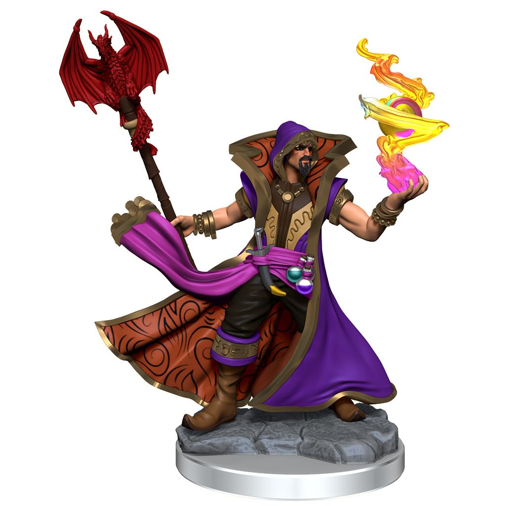 Dungeons & Dragons Frameworks: Wave 2: Human Sorcerer Male - Unpainted, Unassembled on Sprue, & Customizable Mini | WizKids D&D Figure