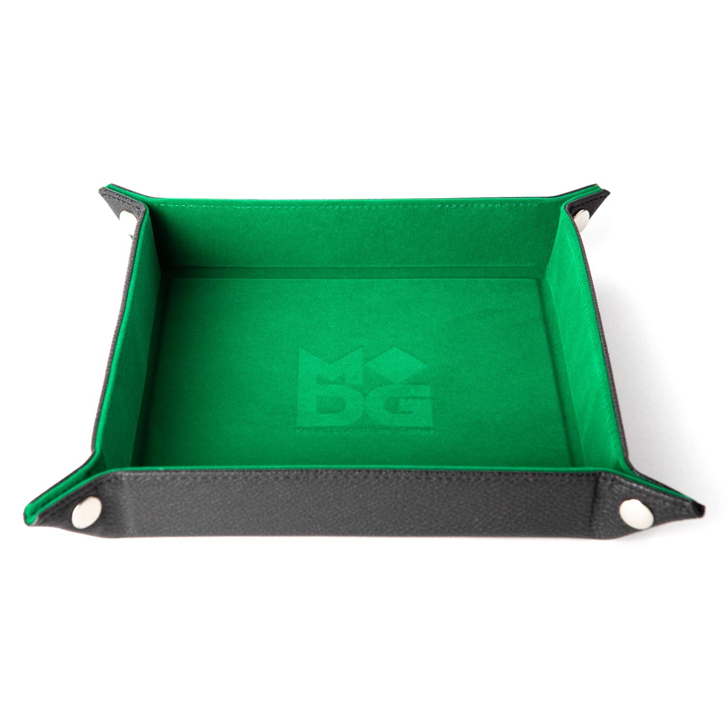 FanRoll Fold Up Velvet Dice Tray w/PU Leather Backing: Green, Role Playing Game Dice Accessories for Dungeons and Dragons