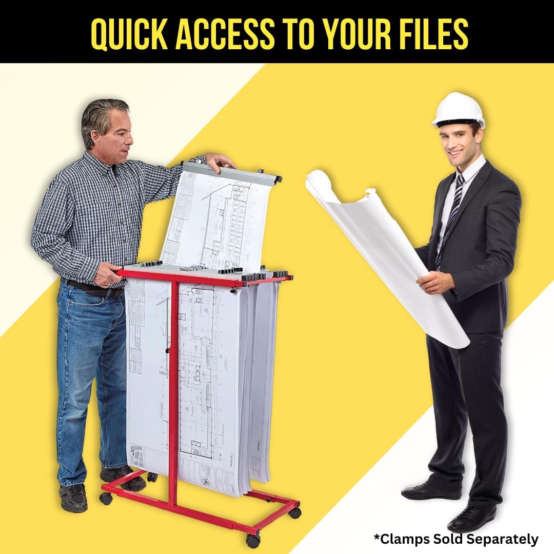 Mobile Vertical Plan Center for Blueprints, Red