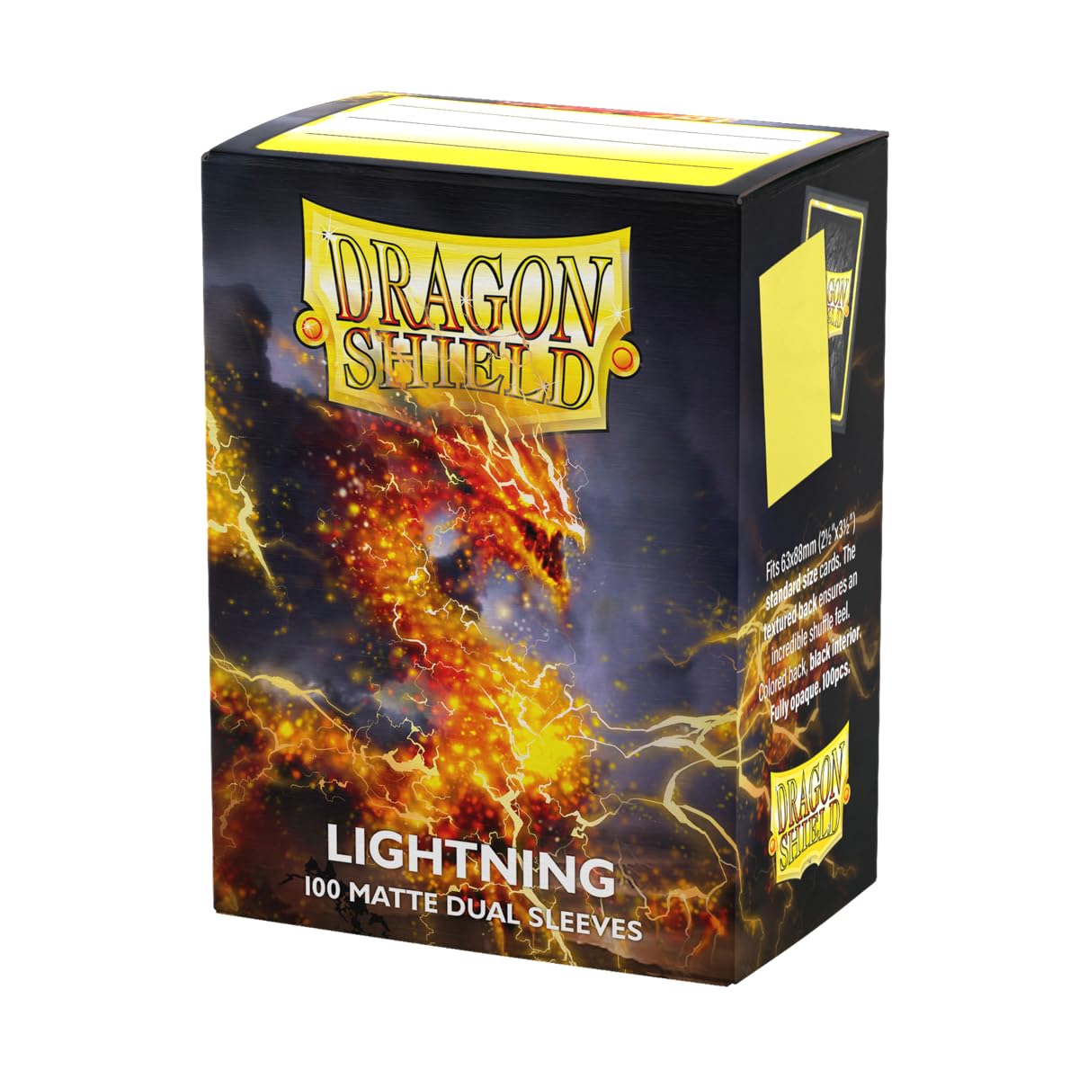 Dragon Shield | Matte Dual Standard Size Card Sleeves | 100 CT - Smooth & Tough Premium TCG Sleeves - Compatible with Pokemon, Flesh & Blood, One Piece & Magic The Gathering | Lightning